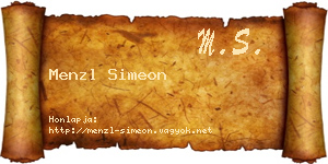 Menzl Simeon névjegykártya